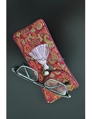 Beautiful Silk Brocade Eyeglass Sunglass Pouch Glasses Protect Bag - Velvet with Dragon... by Shanghai Old Street