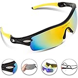 RIVBOS&reg; 805 POLARIZED Sports Sunglasses Glasses with 5 Set Interchangeable Lenses for Cycling