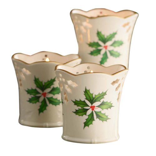 Lenox Holiday Pierced Votives S/3
