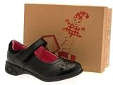 CHATTERBOX NEW GIRLS KIDS CHILDRENS BLACK SCHOOL SHOES LIGHTS IN HEEL FAUX LEATHER SIZE 4 -12