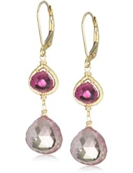 Dana Kellin Timeless Double Drop Two Toned Pink Quartz Drop Earrings