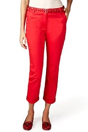 Per Una Cotton Rich Cropped Chinos with Belt
