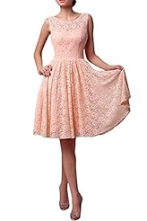 Lace Short Round Neck Natural   Waistline Satin Homecoming Dress/Prom Dress/Party Dress 