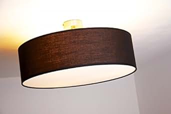 Plafonnier design Foggia avec abat jour noir diam&egrave;tre 50 cm