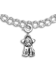 Sterling Silver Pug Charm for Charm Bracelet by the Magic Zoo