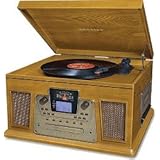Crosley Performer CR2402 - Audio system - radio / CD recorder / cassette / turntable - oak