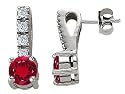 2.25 cttw 14K White Gold Plated 925 Sterling Silver Lab Created Ruby Earrings
