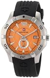 Swiss Military Calibre Men's 06-4I2-04-079 Immersion Sub-Second Orange Dial Black Rubber Watch