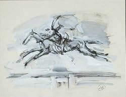 Horse - Acrylic On Paper - John Bageris - 26x29