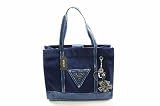 Guess Sussex Handbag Ladies Large Carryall Blue Purse Canvas Reviewed