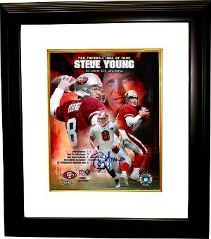 Steve Young Signed San Francisco 49ers 16x20 Custom Framed HOF Collage