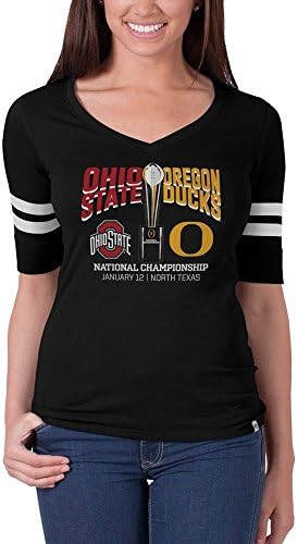 National Championship Dueling Oregon Ducks vs. Ohio State Buckeyes Ladies Flanker Stripe Tee (large)