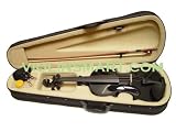 ViolinFactory Solid Wood BLACK color 3/4 Size Teachers Recommended Student Violin + Bow + Case + Rosin Complete Set
