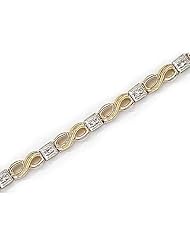 14kt Yellow Gold Infinity Link Diamond Bracelet 0.14ct TW