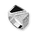 Diamond & Onyx Sterling Silver Men's Ring (Sizes 9-11)