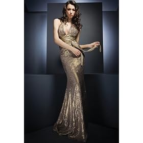 Beaded Golden Dresses by Tony Bowls Evenings