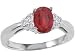1.12 cts Genuine Ruby and Diamond Ring - 14kt White or Yellow Gold