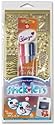 Sakura Sticklers 3-D Stickers and Pens Kit, Gold with Red, Royal Blue, White Glaze