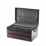 Wallace Two Drawer Jewelry Chest with Mahogany Lacquered Finish
