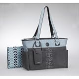 Carters Faux Suede Embroider Tote - Grey