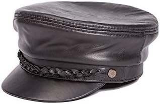 MMFur Sheepskin Military Cadet Unisex Genuine Leather Army Camo Hats Costume Black XL