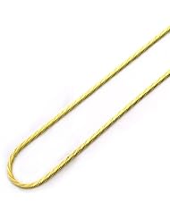 1MM Nickel Free Italian Sterling Silver Chain Necklaces Yellow Gold Plated Diamond Cut Snake Chain ( Available Length 16"~20")