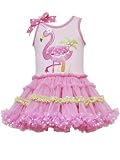 Rare Editions Baby Girls Pink Flamingo Tutu Dress, Pink , 2T - 4T