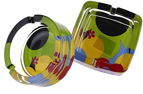 XJF Tabletop Ashtray Ashtray Smoke Collectible Tribal Decoration(Glass Small 2pcs)