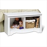 White Finish Monterey Collection Twin Cubbie Storage Bench