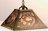 LAMPS BEAUTIFUL Rustic Lodge Running Deer Inverted Hanging Pendant by Meyda Tiffany--Excellent customer service--see our feedback.