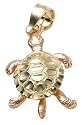 14k Yellow and Rose Gold Turtle Charm