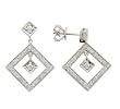 14k White Gold Victorian Design Diamond Earrings
