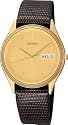 Seiko Men's Brown Leather Strap Watch #SGG492