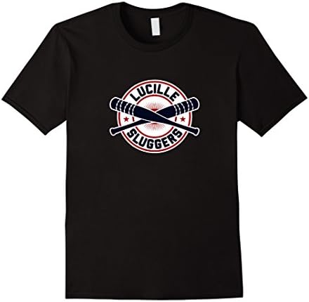 Men's Lucille Sluggers T-Shirt Funny Barbed Wire Humor Baseball Bat Parody Gift Medium Black