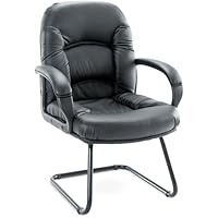 Alera NI43CS10B Nico Guest Chair, Black Leather