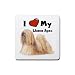 I Love My Lhasa Apso Rubber Square Coaster (4 pack)