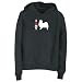 Sweatshirt Woman Black " I Love My Papillon Silhouette " Dog