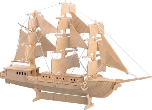 Childrens Toyshop  Toys : Sailing Ship - Woodcraft Construction Kit