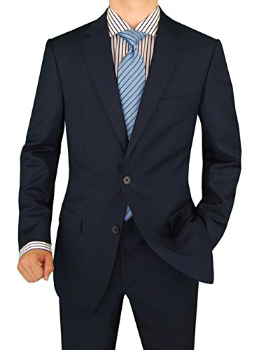 Salvatore exte men s suit two button side vent jacket flat front …