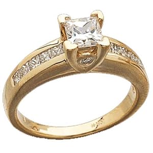 14K Yellow Gold Designer Style Diamond Engagement Ring (Center stone is not included)