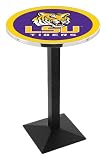 42" LSU Bar Height Pub Table - Square Base - NCAA