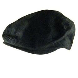 NWT 100% COTTON IVY DRIVING GOLF CAP LINED HAT BLACK MEDIUM