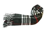 IMAGE OF Cashmere Feel Black with White and Red Warm Scarf-s210