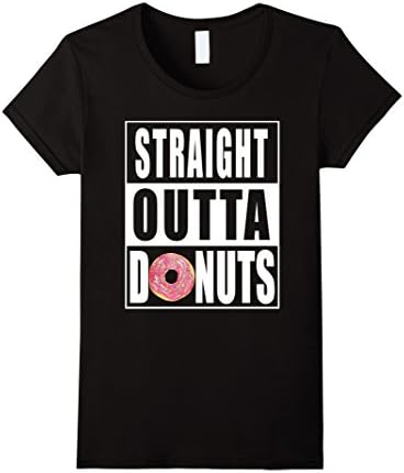 Women's STRAIGHT OUTTA DONUTS T SHIRT Small Black