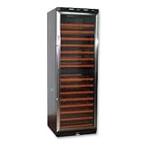 Avanti WCR683DZD 24 Freestanding Wine Cooler with Wooden Shelves on Pull-Out Roller Assembly, Built-In Interior Fan and Dual Temperature Zones