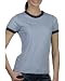 Ladies' Short Sleeve Heather Ringer Tee Shirt
