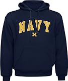 Navy Midshipmen Mascot One Hooded Sweatshirt (Navy, Large)