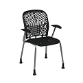Deluxe Space Flex Visitors Chair With Arms and Glides (2 Pack) - Raven