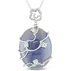 Silver 20-1/5ct Purple Jade and Blue Topaz Pendant