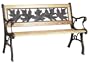 Astonica Wood and Cast-Iron Bench with Autumn-Leaf Design